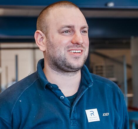 Portrait photograph of Joep Hoogendoorn, Fabricator at the Reynaers Aluminium Technology Centre.